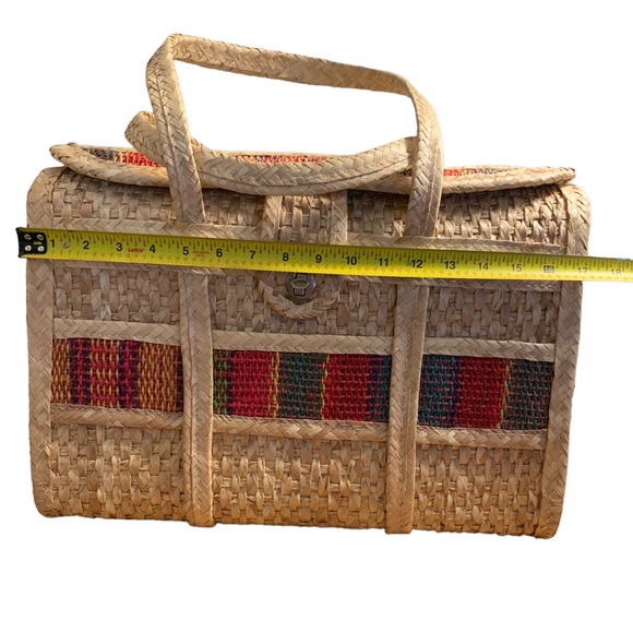 Weekender/Beach Bag 50/60s Vintage MCM Retro Mod Hippie Anthro Purse Top Handle - Picture 6 of 9